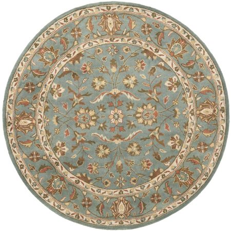 SAFAVIEH Heritage Hand Tufted Round Rug, Blue and Blue - 8 x 8 ft. HG969A-8R